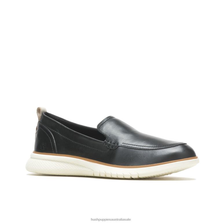 Bold Black Leather Advance Loafer Women Hush Puppies Loafer F264D45