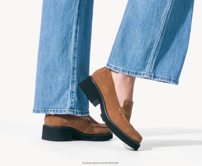 Dark Chestnut Suede Lucy Loafer Women Hush Puppies Loafer F264D42