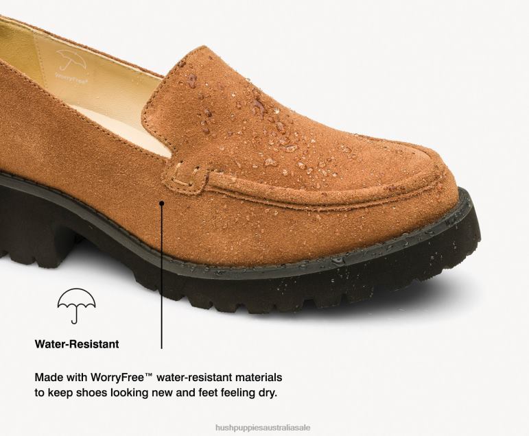 Dark Chestnut Suede Lucy Loafer Women Hush Puppies Loafer F264D42