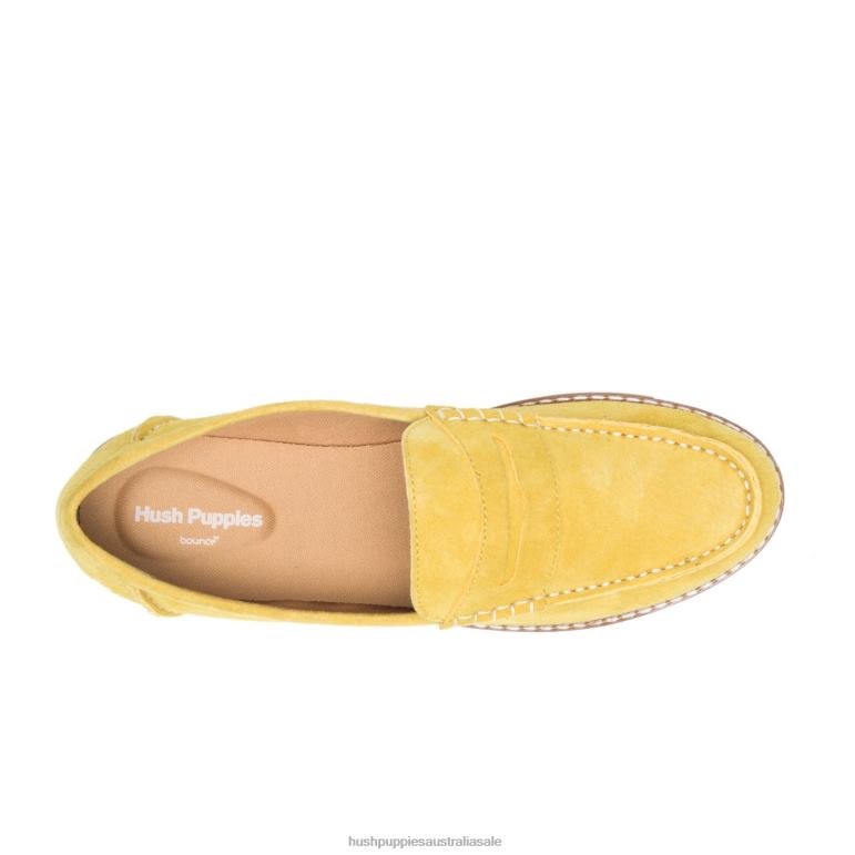 Lemon Curry Suede Wren Loafer Women Hush Puppies Loafer F264D44
