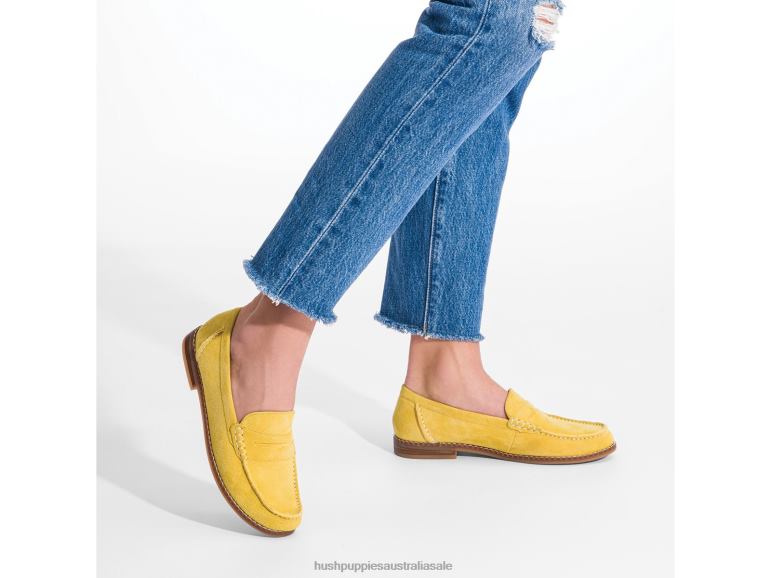 Lemon Curry Suede Wren Loafer Women Hush Puppies Loafer F264D44