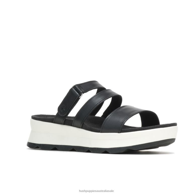 Black Leather Andi Slide Sandal Women Hush Puppies Sandal F264D40