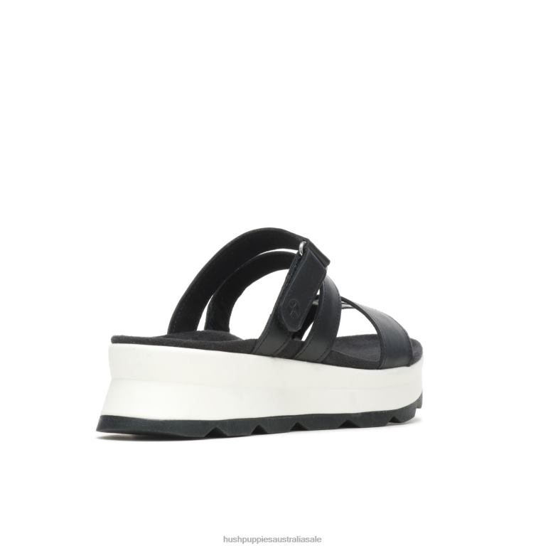 Black Leather Andi Slide Sandal Women Hush Puppies Sandal F264D40