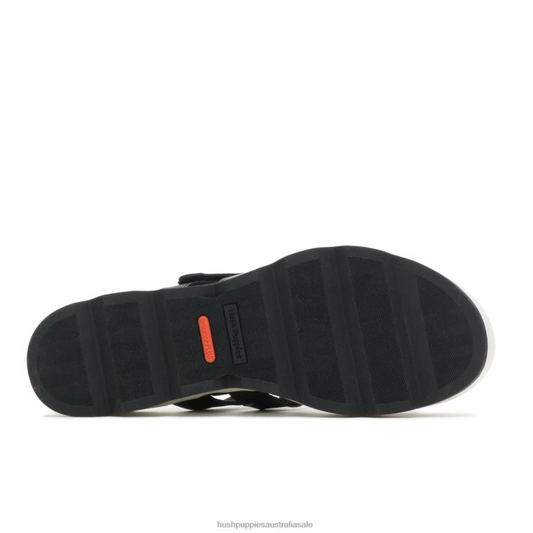 Black Leather Andi Slide Sandal Women Hush Puppies Sandal F264D40