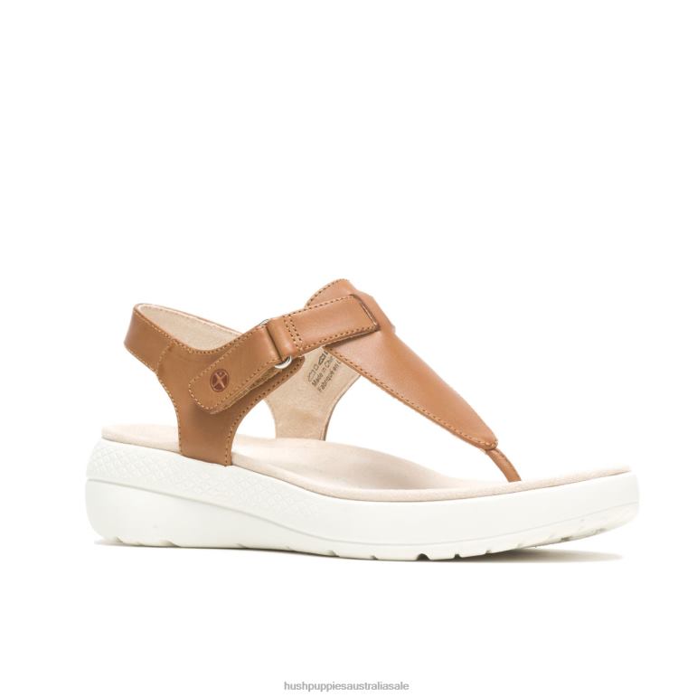 Desert Tan Leather Breathe Toepost Sandal Women Hush Puppies Sandal F264D37