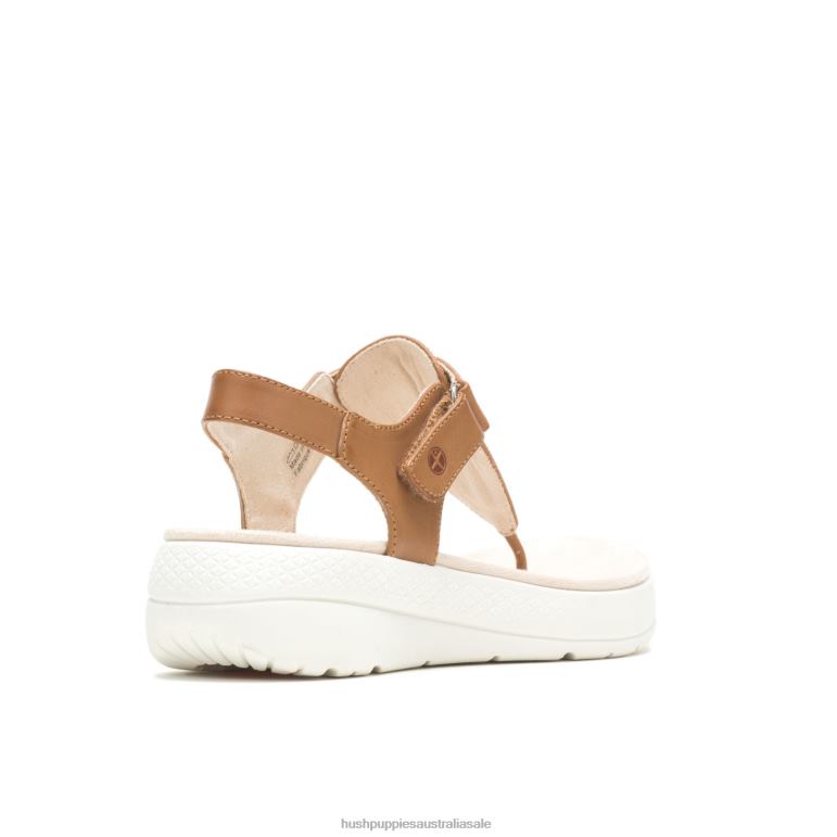 Desert Tan Leather Breathe Toepost Sandal Women Hush Puppies Sandal F264D37