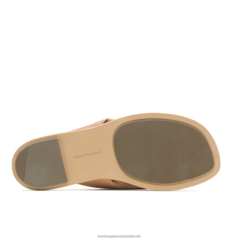 Desert Tan Leather Emily Toepost Sandal Women Hush Puppies Sandal F264D4