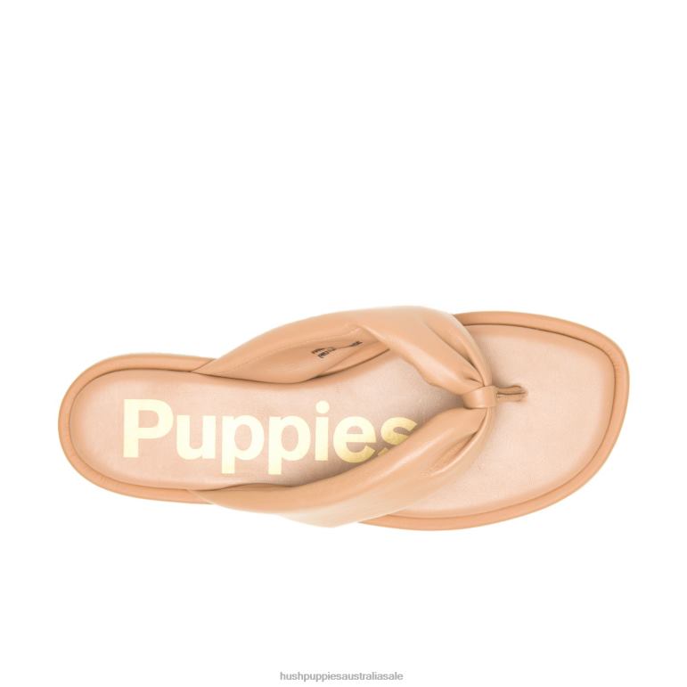 Desert Tan Leather Emily Toepost Sandal Women Hush Puppies Sandal F264D4