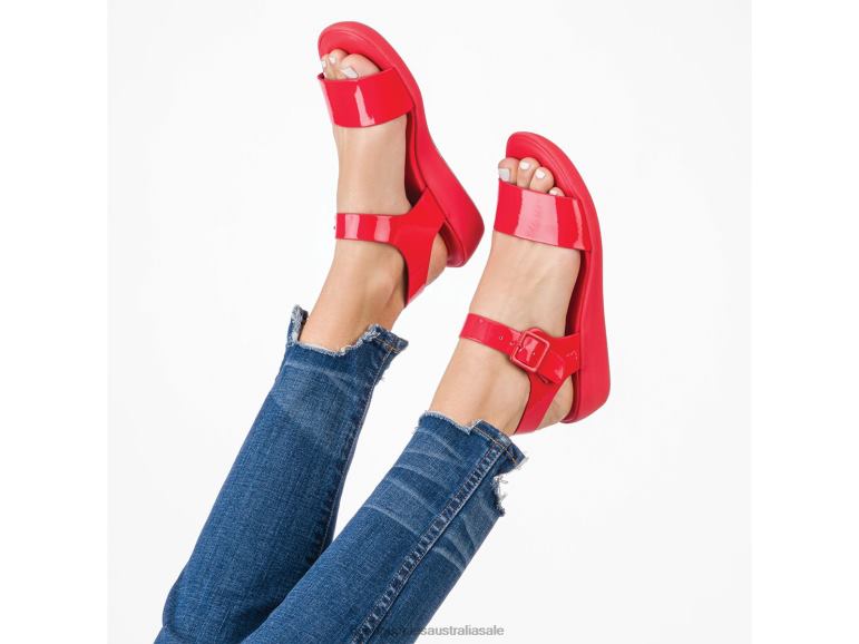 Fiesta Red Brite Jells Quarter Strap Sandal Women Hush Puppies Sandal F264D2
