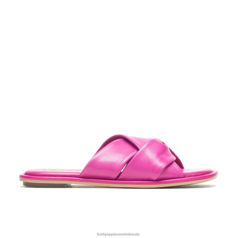 Very Berry Leather Emily Slide Sandal Women Hush Puppies Sandal F264D13
