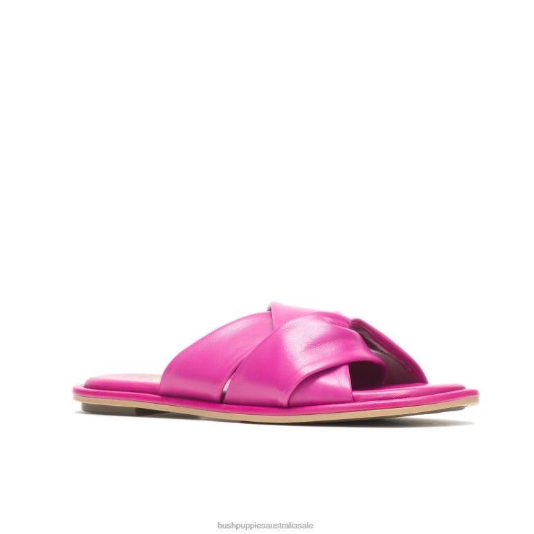 Very Berry Leather Emily Slide Sandal Women Hush Puppies Sandal F264D13