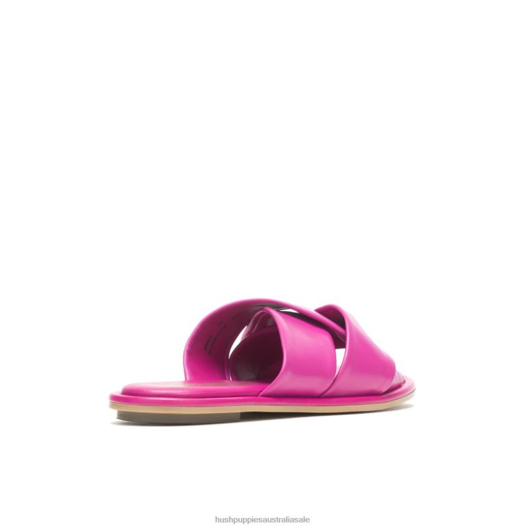 Very Berry Leather Emily Slide Sandal Women Hush Puppies Sandal F264D13
