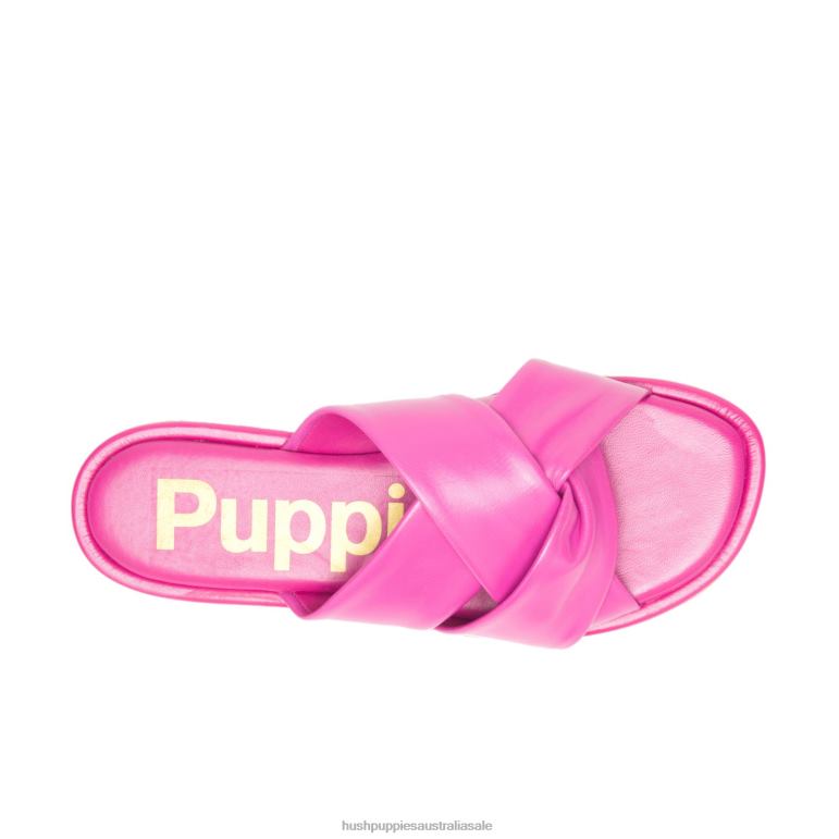 Very Berry Leather Emily Slide Sandal Women Hush Puppies Sandal F264D13