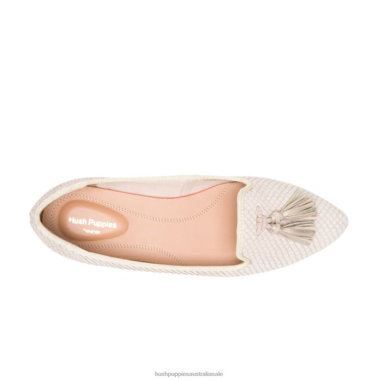 Eggnog Cobra Leather Sadie Tassel Slip-On Women Hush Puppies Slip On F264D98