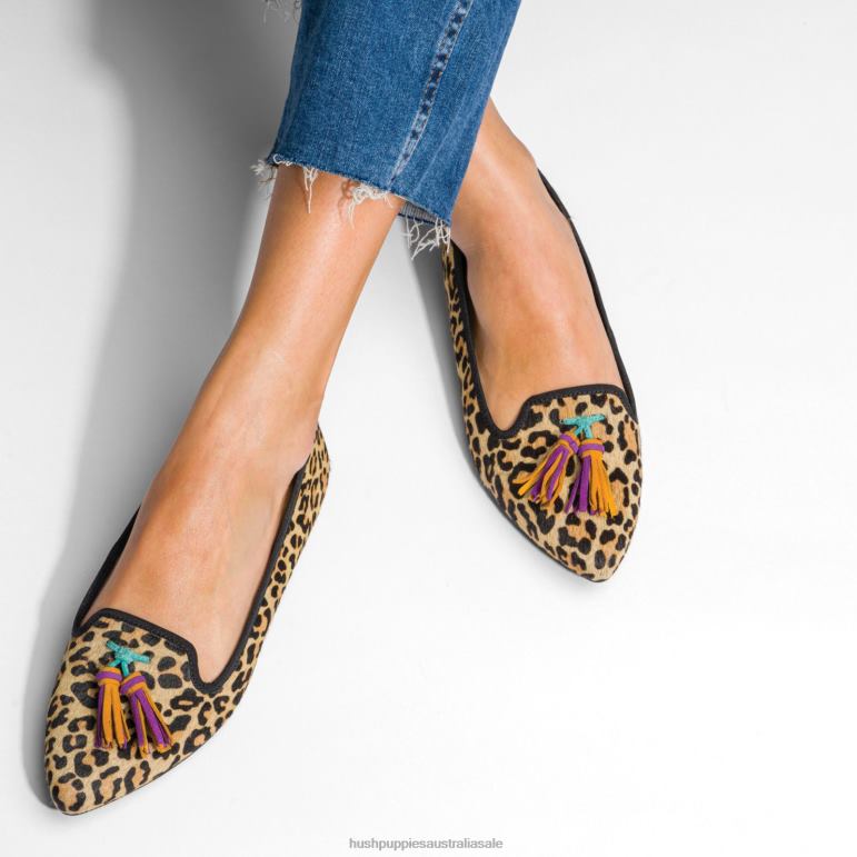 Leopard Calf Hair Sadie Tassel Slip-On Women Hush Puppies Slip On F264D97