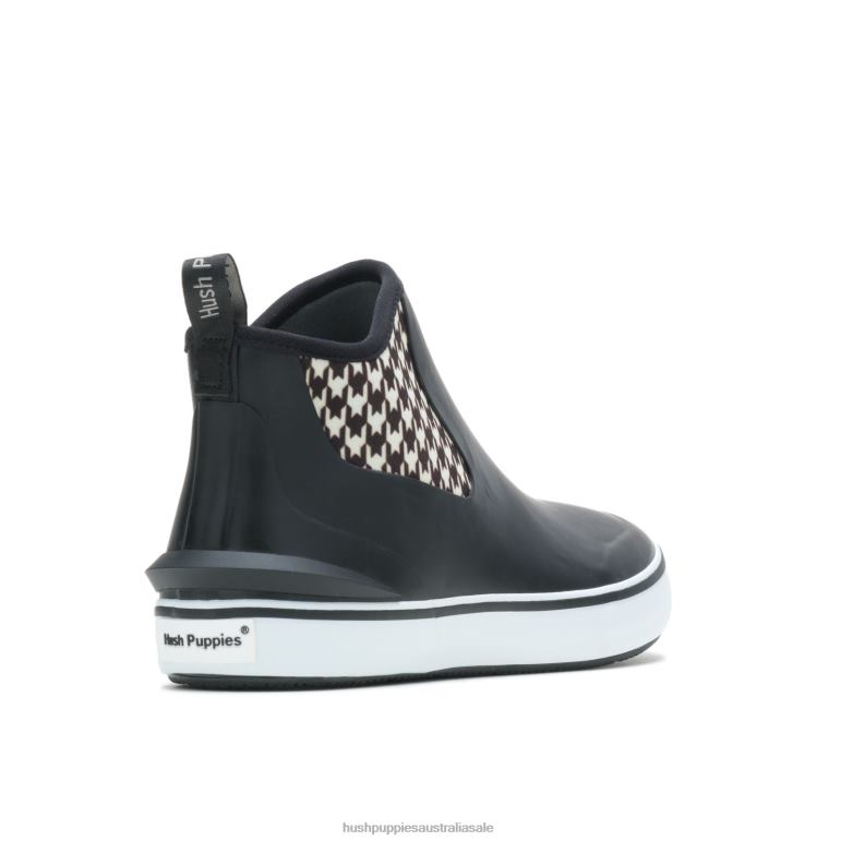 Black/Houndstooth Rain Sneaker Boot Women Hush Puppies Sneaker F264D150