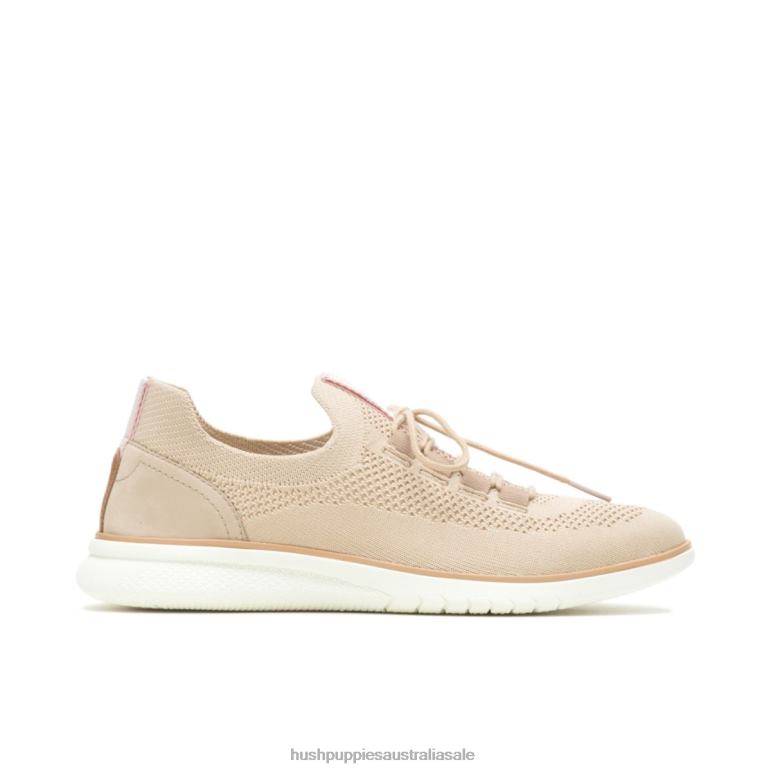 Bold Beige Knit Advance Knit Lace Up Sneaker Women Hush Puppies Sneaker F264D125