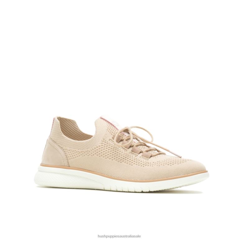 Bold Beige Knit Advance Knit Lace Up Sneaker Women Hush Puppies Sneaker F264D125