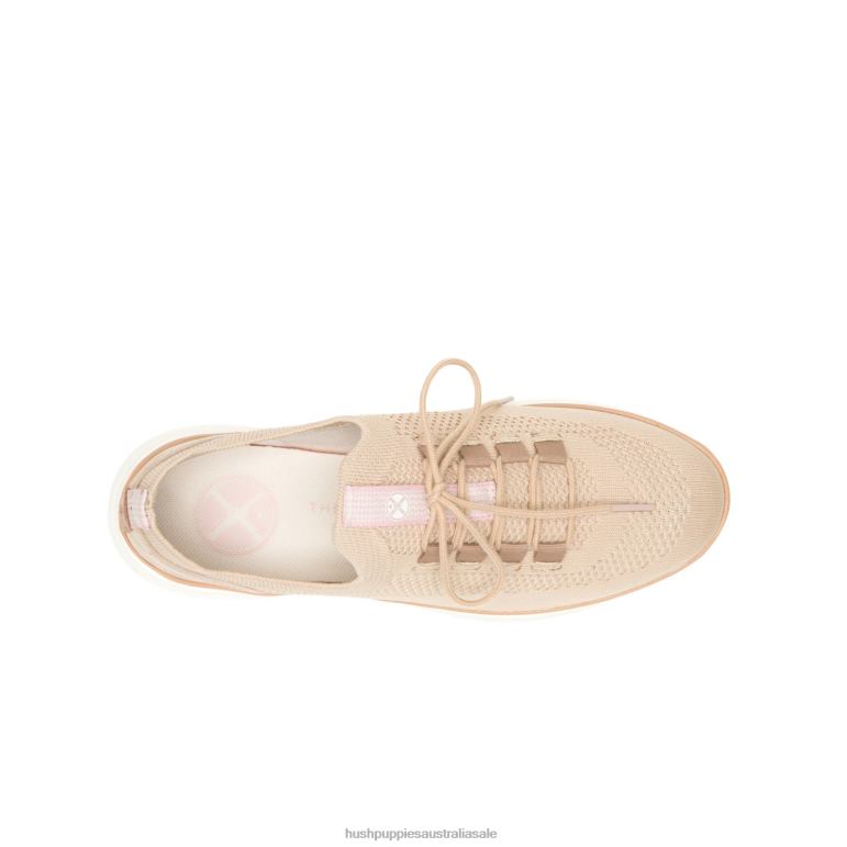 Bold Beige Knit Advance Knit Lace Up Sneaker Women Hush Puppies Sneaker F264D125