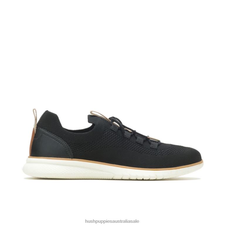 Bold Black Knit Advance Knit Lace Up Sneaker Women Hush Puppies Sneaker F264D126
