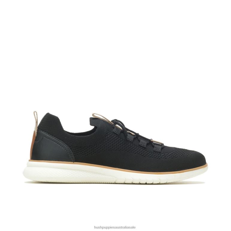 Bold Black Knit Advance Knit Lace Up Sneaker Women Hush Puppies Sneaker F264D126