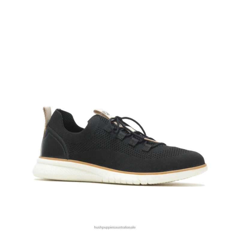 Bold Black Knit Advance Knit Lace Up Sneaker Women Hush Puppies Sneaker F264D126