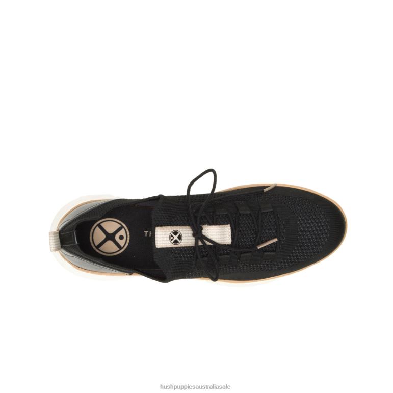 Bold Black Knit Advance Knit Lace Up Sneaker Women Hush Puppies Sneaker F264D126