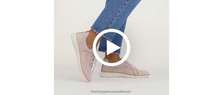 Dusty Pink Advance Knit Lace Up Sneaker Women Hush Puppies Sneaker F264D109