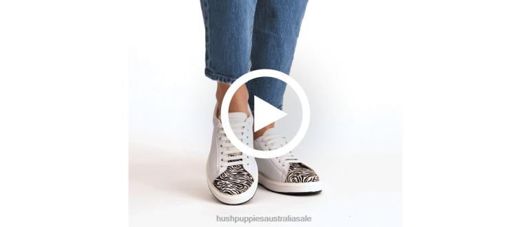 White Leather/Zebra Sabine Sneaker Women Hush Puppies Sneaker F264D140