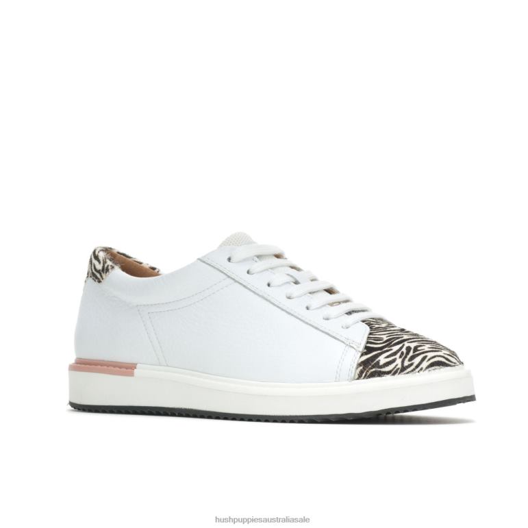 White Leather/Zebra Sabine Sneaker Women Hush Puppies Sneaker F264D140