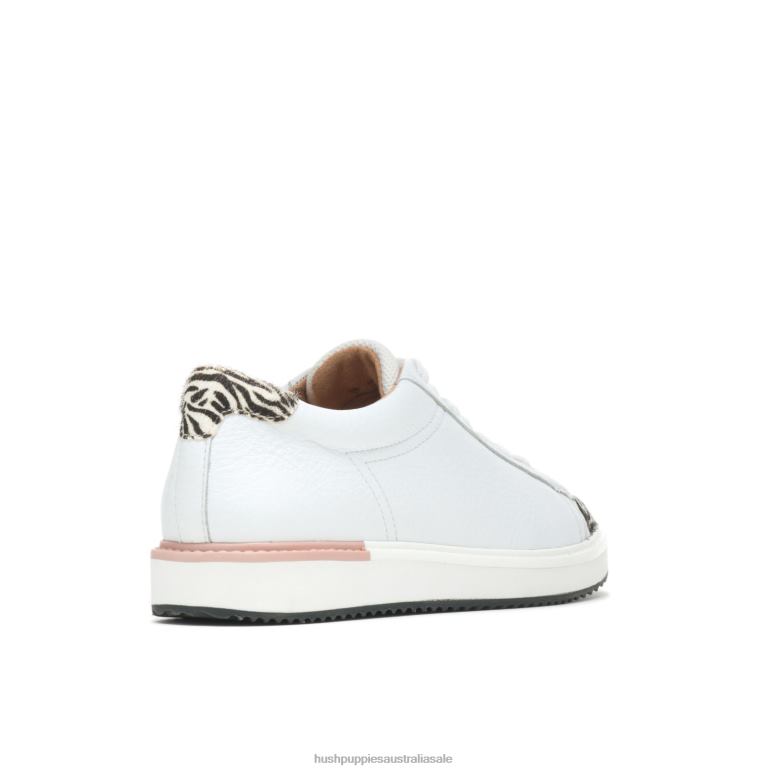 White Leather/Zebra Sabine Sneaker Women Hush Puppies Sneaker F264D140