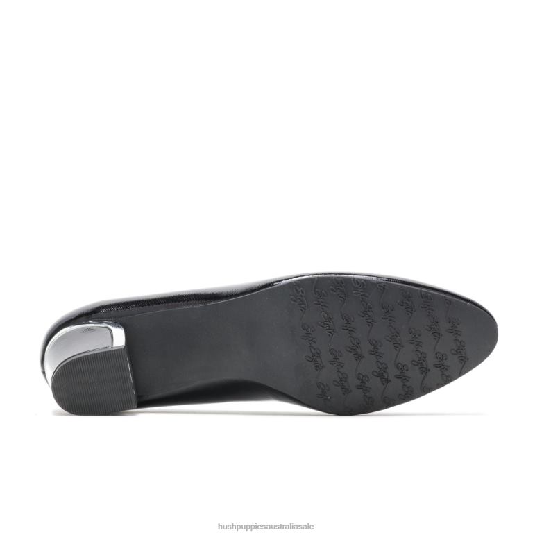 Black Cross Hatch Patent/Silver Heel Deanna Women Hush Puppies Soft Style F264D214
