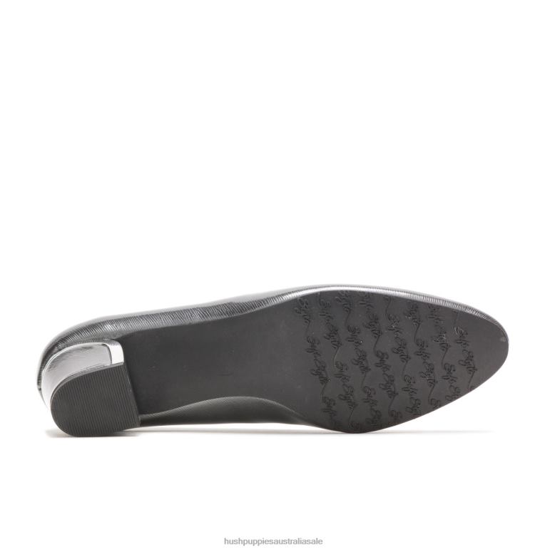Dark Pewter Cross Hatch Patent/Silver Heel Deanna Women Hush Puppies Soft Style F264D212