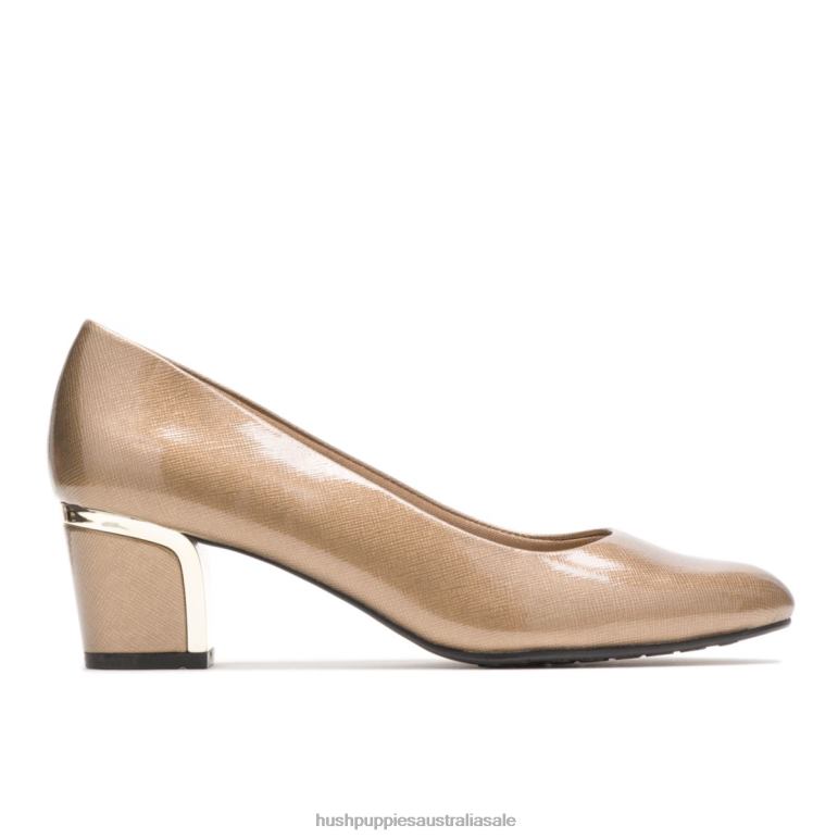 Gold Cross Hatch Patent/Gold Heel Deanna Women Hush Puppies Soft Style F264D211