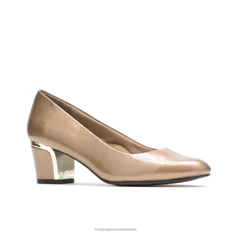 Gold Cross Hatch Patent/Gold Heel Deanna Women Hush Puppies Soft Style F264D211