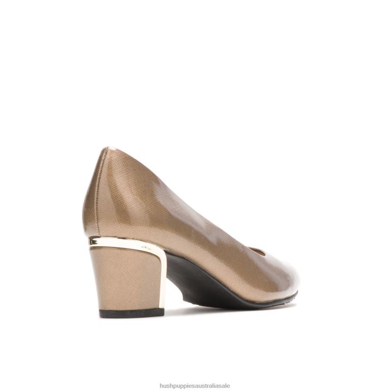 Gold Cross Hatch Patent/Gold Heel Deanna Women Hush Puppies Soft Style F264D211