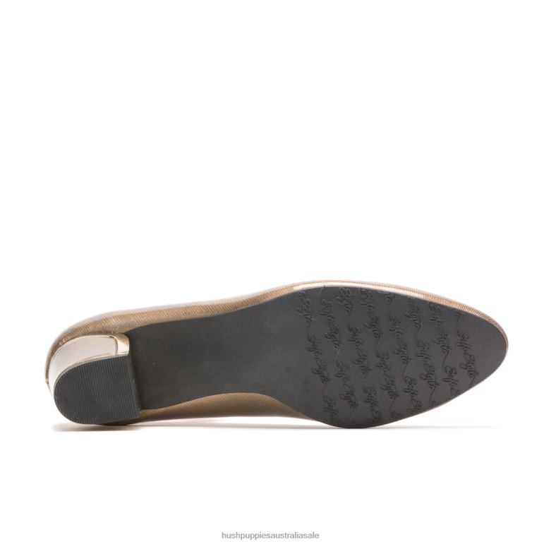Gold Cross Hatch Patent/Gold Heel Deanna Women Hush Puppies Soft Style F264D211