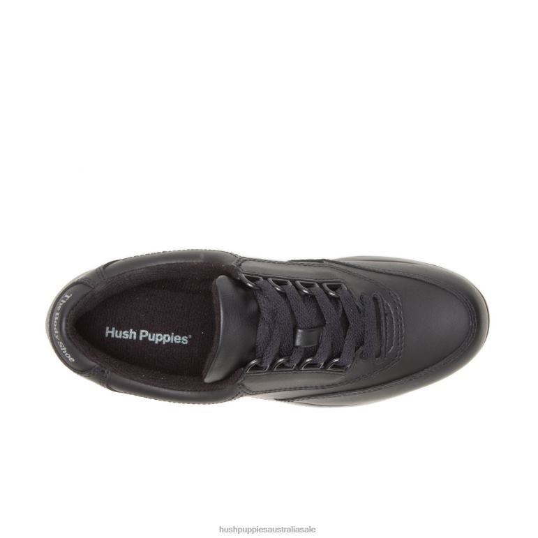 Black Leather Classic Walker Women Hush Puppies Walking Shoes F264D235