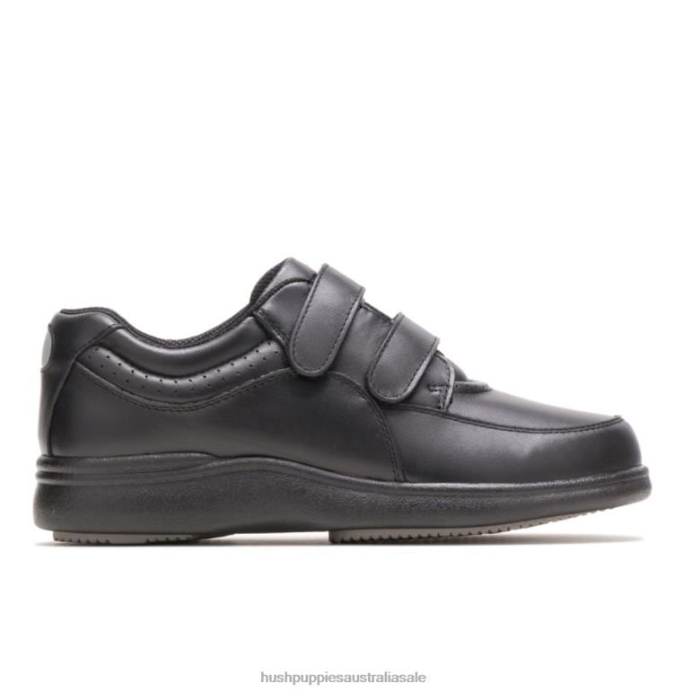 Black Leather Power Walker II Women Hush Puppies Walking Shoes F264D230