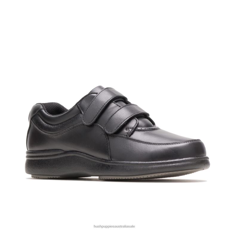 Black Leather Power Walker II Women Hush Puppies Walking Shoes F264D230