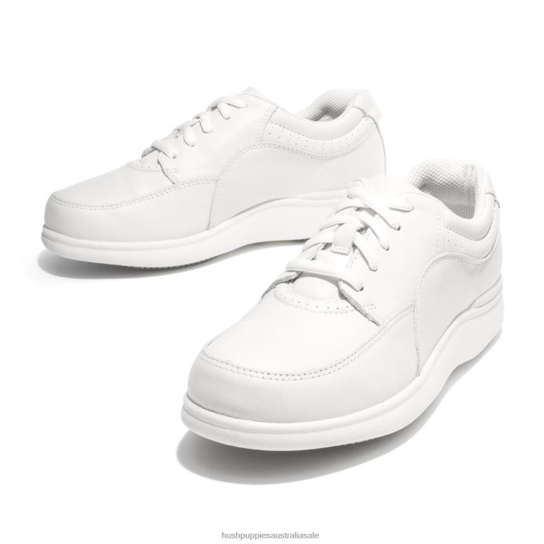 White Leather Power Walker Women Hush Puppies Walking Shoes F264D231